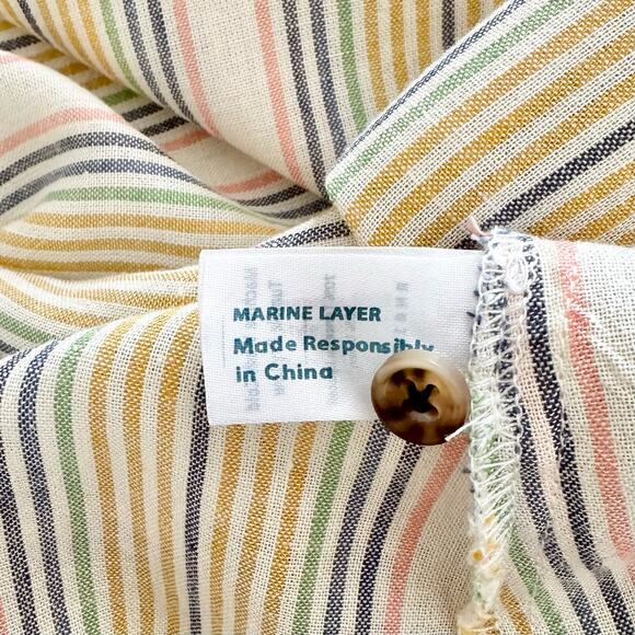 Marine Layer Laney Stripe Tiered Cotton Mini Dress in Beachy Stripe, XL - Picture 12 of 12